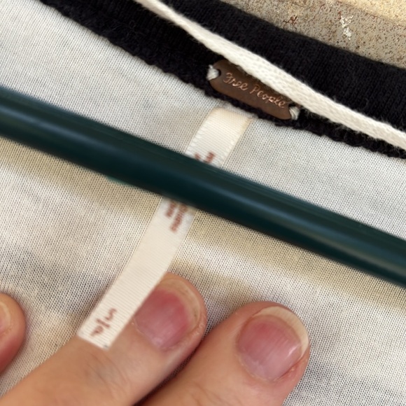 Free People Briton Black and White Striped Fuzzy Knit Cropped Sweater - Picture 2 of 9